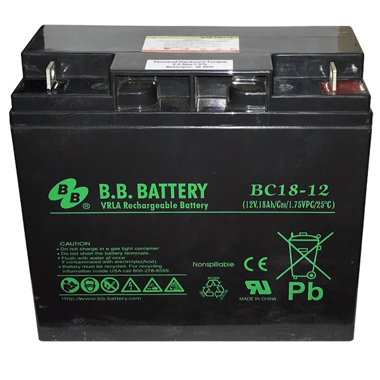 Battery (12 volt, 18 amp-hour) - Bull Dog Pro Sirocco